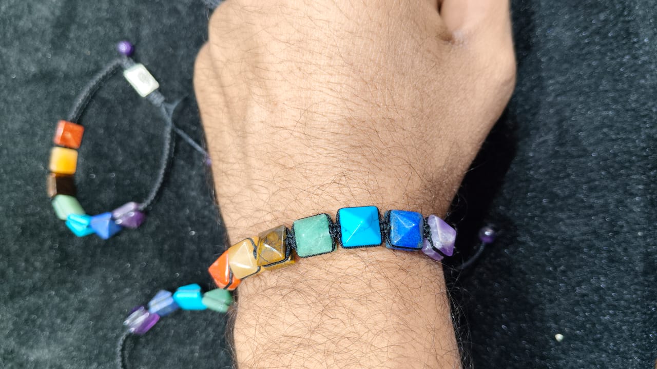 7 Chakra Pyramid Bracelet