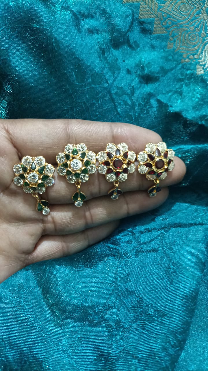 Gold-Plated Floral Drop Earrings
