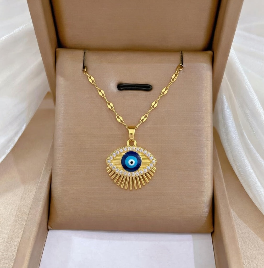 Golden Radiance Evil Eye Necklace