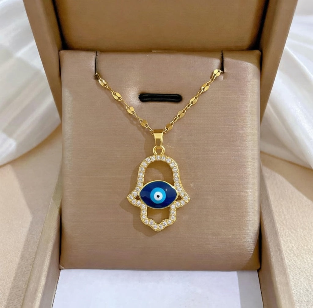 Hamsa Evil Eye Necklace