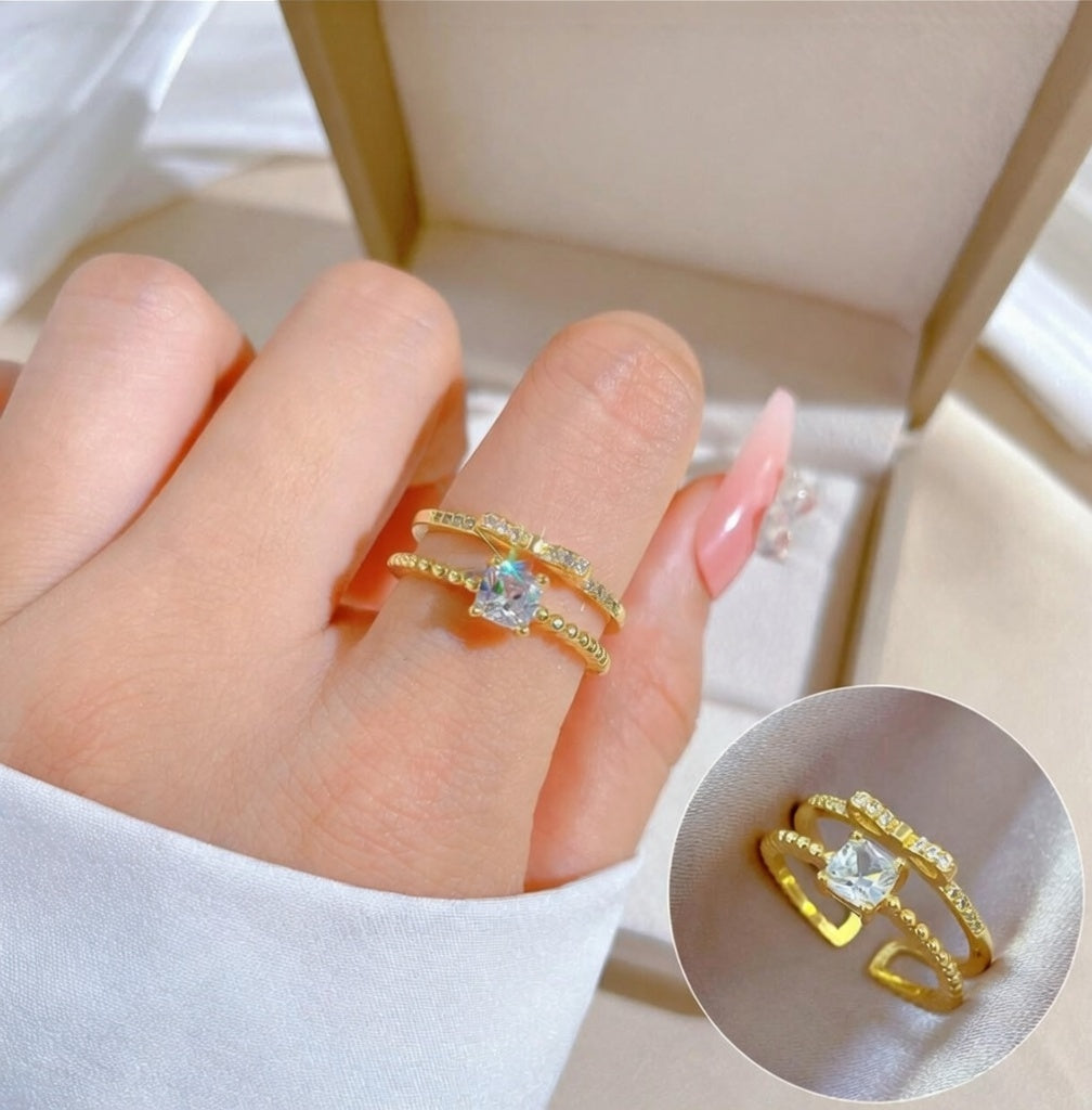 Celeste Gold Double Band Ring