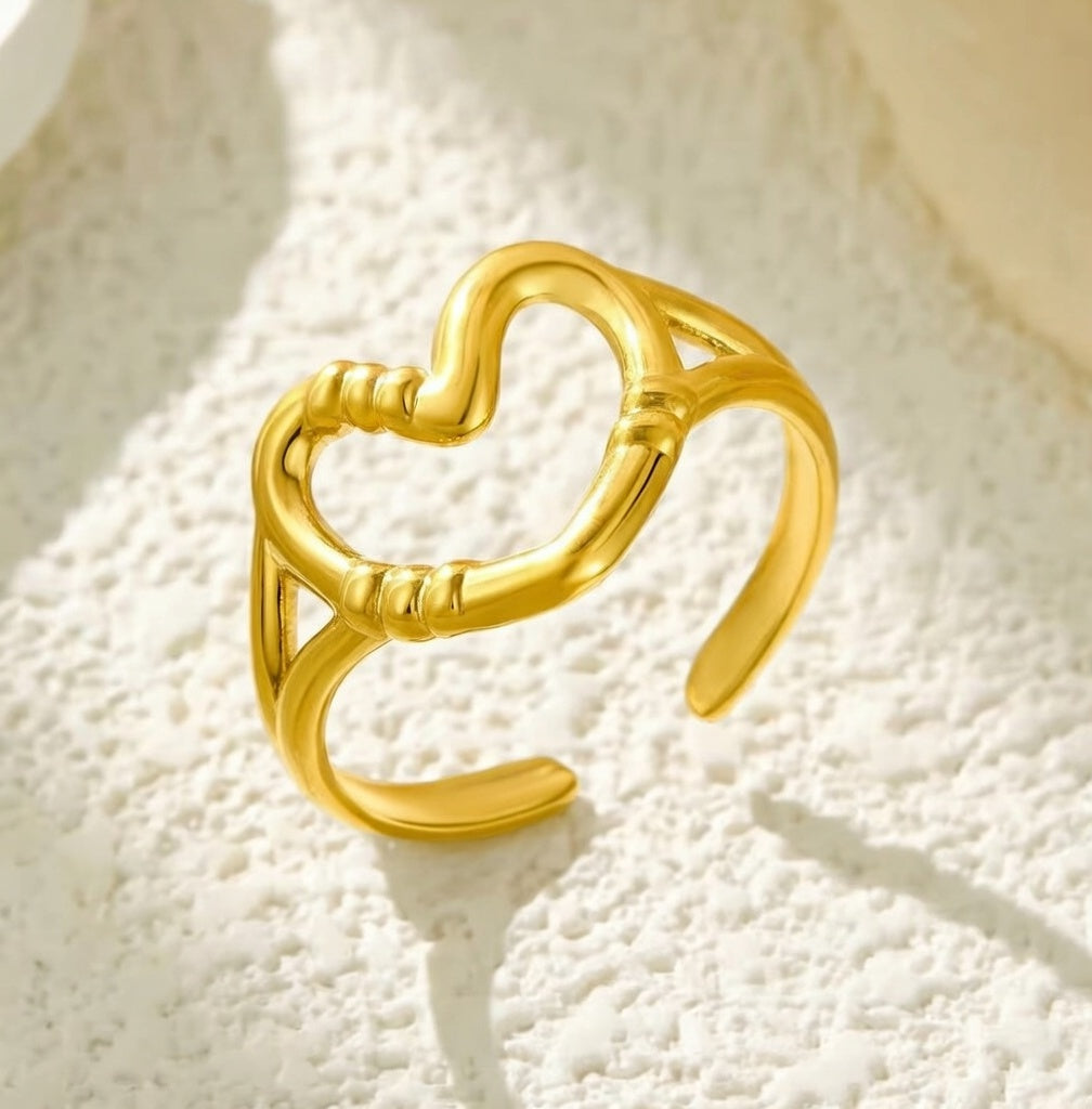 Golden Heart Open Ring