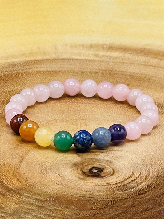 7 Chakra Bracelet (rose quartz)