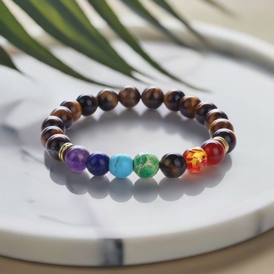 7 Chakra Bracelet (tiger eye)