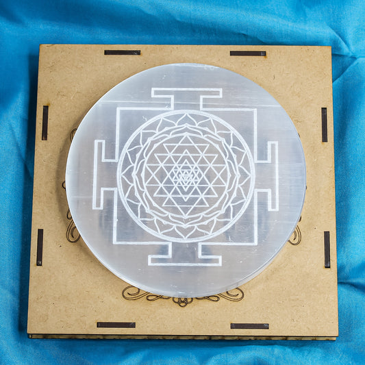 Shri Yantra Selenite Charging Plate
