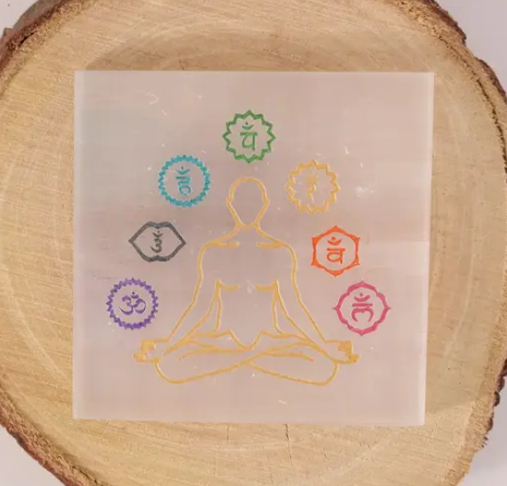 7 Chakra Selenite Charging Plate