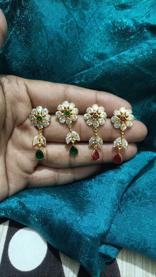 Golden Floral Drop Earrings