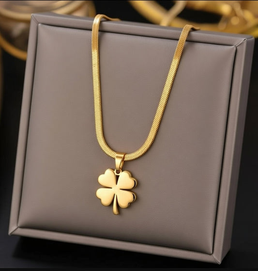 Golden Clover Charm Necklace