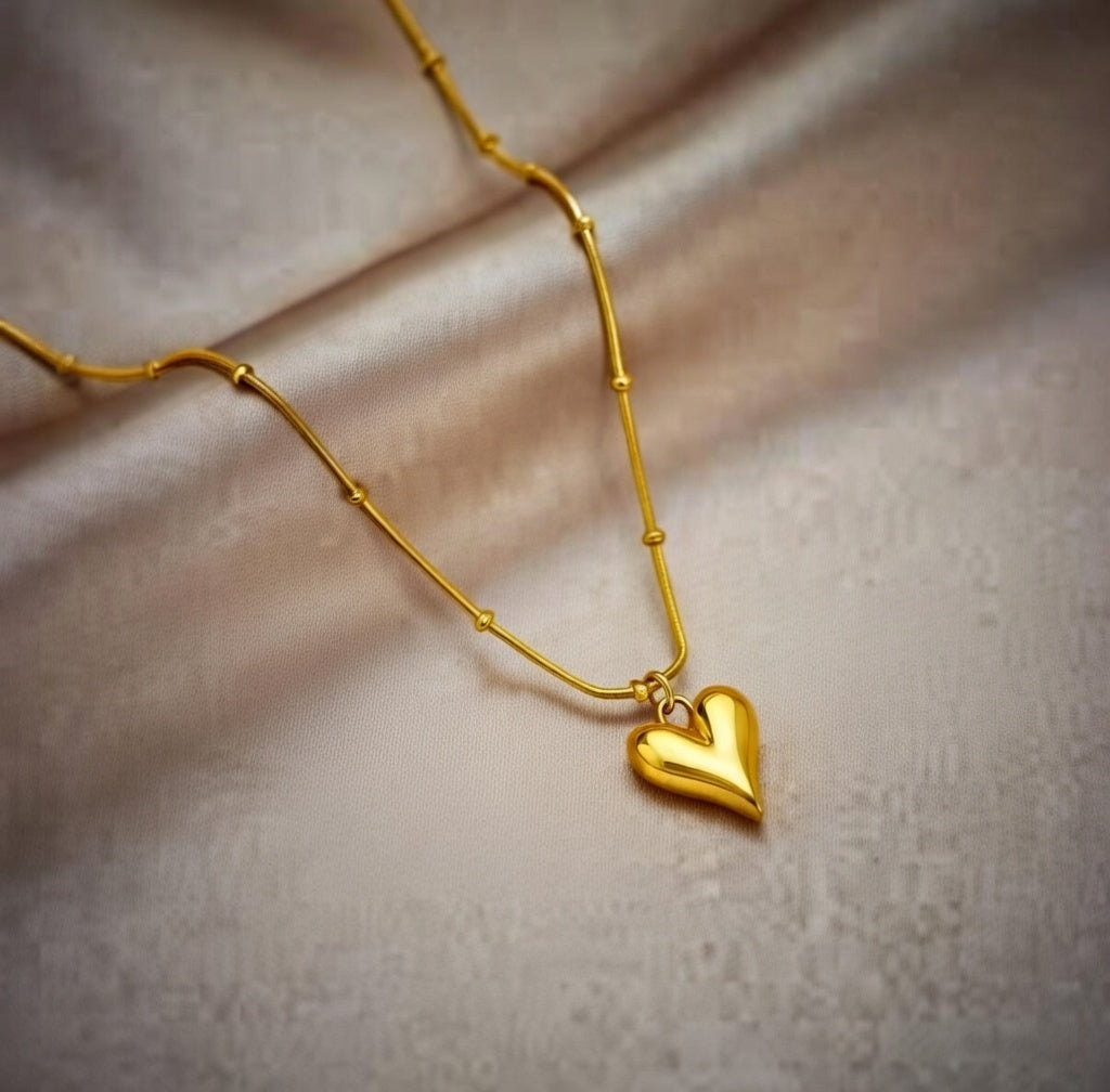 Golden Heart Pendant Necklace