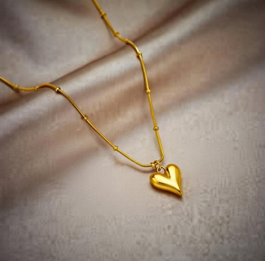 Golden Heart Pendant Necklace