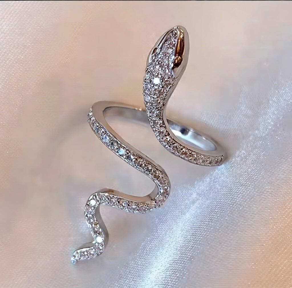 Crystal Serpent Wrap Ring