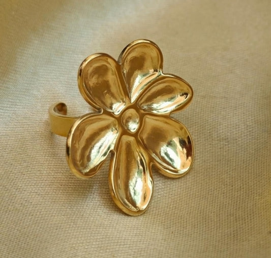 Gold Bloom Statement Ring