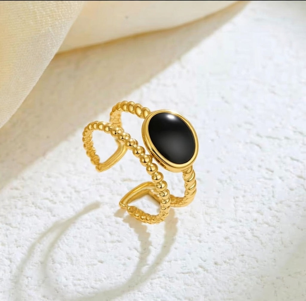 Black Onyx Oval Ring
