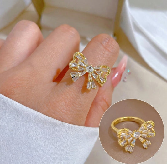 Crystal Bow Statement Ring