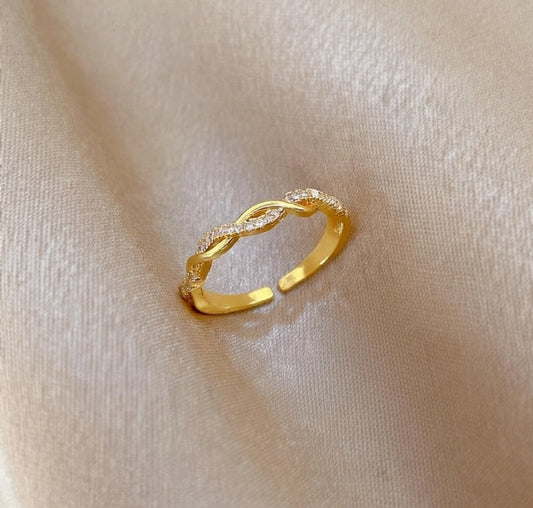 Twisted Crystal Band Ring