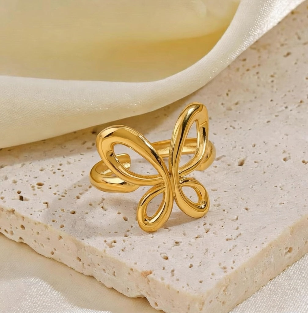Golden Butterfly Open Ring
