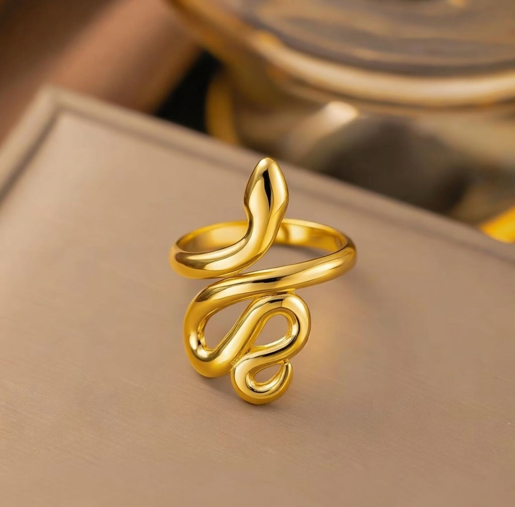 Golden Serpent Wrap Ring